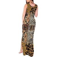 African Tribal Pattern With Wild Animal Skins Tank Maxi Dress