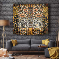 African Tribal Pattern With Wild Animal Skins Tapestry