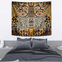 African Tribal Pattern With Wild Animal Skins Tapestry