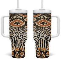 African Tribal Pattern With Wild Animal Skins Tumbler With Handle