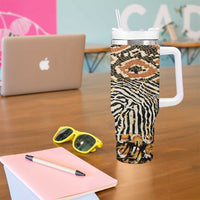 African Tribal Pattern With Wild Animal Skins Tumbler With Handle