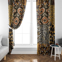 African Tribal Pattern With Wild Animal Skins Window Curtain