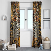 African Tribal Pattern With Wild Animal Skins Window Curtain