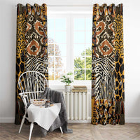 African Tribal Pattern With Wild Animal Skins Window Curtain