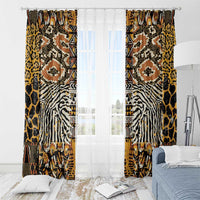 African Tribal Pattern With Wild Animal Skins Window Curtain