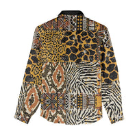 African Tribal Pattern With Wild Animal Skins Women Casual Shirt