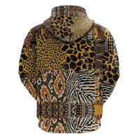African Tribal Pattern With Wild Animal Skins Zip Hoodie