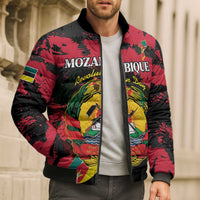 Personalized Mozambique Revolution Day Bomber Puffer Jacket Coat Of Arms FRELIMO - Wonder Print Shop