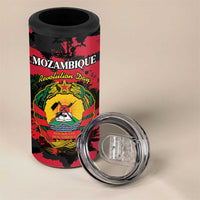 Personalized Mozambique Revolution Day 4 in 1 Can Cooler Tumbler Coat Of Arms FRELIMO - Wonder Print Shop