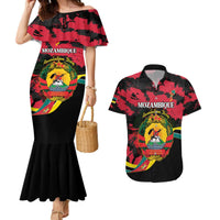 Personalized Mozambique Revolution Day Couples Matching Mermaid Dress and Hawaiian Shirt Coat Of Arms FRELIMO - Wonder Print Shop