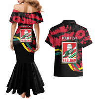 Personalized Mozambique Revolution Day Couples Matching Mermaid Dress and Hawaiian Shirt Coat Of Arms FRELIMO - Wonder Print Shop