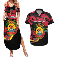 Personalized Mozambique Revolution Day Couples Matching Summer Maxi Dress and Hawaiian Shirt Coat Of Arms FRELIMO - Wonder Print Shop