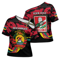 Personalized Mozambique Revolution Day Cross Shoulder Shirt Coat Of Arms FRELIMO - Wonder Print Shop