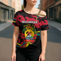 Personalized Mozambique Revolution Day Cross Shoulder Shirt Coat Of Arms FRELIMO - Wonder Print Shop
