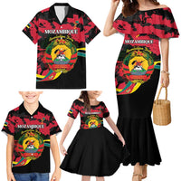 Personalized Mozambique Revolution Day Family Matching Mermaid Dress and Hawaiian Shirt Coat Of Arms FRELIMO - Wonder Print Shop