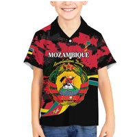 Personalized Mozambique Revolution Day Family Matching Mermaid Dress and Hawaiian Shirt Coat Of Arms FRELIMO - Wonder Print Shop