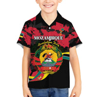 Personalized Mozambique Revolution Day Family Matching Off The Shoulder Long Sleeve Dress and Hawaiian Shirt Coat Of Arms FRELIMO - Wonder Print Shop