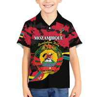 Personalized Mozambique Revolution Day Family Matching Short Sleeve Bodycon Dress and Hawaiian Shirt Coat Of Arms FRELIMO - Wonder Print Shop