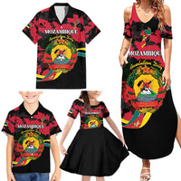 Personalized Mozambique Revolution Day Family Matching Summer Maxi Dress and Hawaiian Shirt Coat Of Arms FRELIMO - Wonder Print Shop