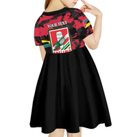 Personalized Mozambique Revolution Day Kid Short Sleeve Dress Coat Of Arms FRELIMO - Wonder Print Shop