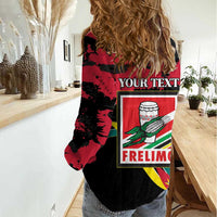 Personalized Mozambique Revolution Day Women Casual Shirt Coat Of Arms FRELIMO - Wonder Print Shop