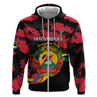 Personalized Mozambique Revolution Day Zip Hoodie Coat Of Arms FRELIMO - Wonder Print Shop