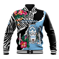 Personalized Botswana Independence Day Baseball Jacket Coat Of Arms Devils Claw - Wonder Print Shop