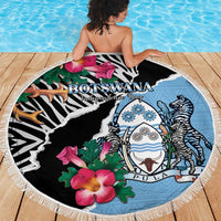 Botswana Independence Day Beach Blanket Coat Of Arms Devils Claw - Wonder Print Shop