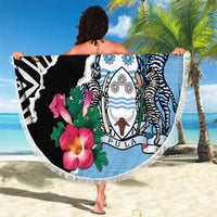 Botswana Independence Day Beach Blanket Coat Of Arms Devils Claw - Wonder Print Shop
