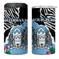 Personalized Botswana Independence Day 4 in 1 Can Cooler Tumbler Coat Of Arms Devils Claw - Wonder Print Shop