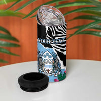 Personalized Botswana Independence Day 4 in 1 Can Cooler Tumbler Coat Of Arms Devils Claw - Wonder Print Shop