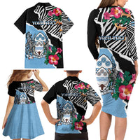 Personalized Botswana Independence Day Family Matching Long Sleeve Bodycon Dress and Hawaiian Shirt Coat Of Arms Devils Claw - Wonder Print Shop