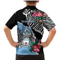 Personalized Botswana Independence Day Family Matching Mermaid Dress and Hawaiian Shirt Coat Of Arms Devils Claw - Wonder Print Shop