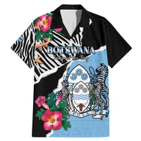 Personalized Botswana Independence Day Family Matching Mermaid Dress and Hawaiian Shirt Coat Of Arms Devils Claw - Wonder Print Shop