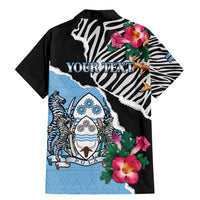 Personalized Botswana Independence Day Family Matching Mermaid Dress and Hawaiian Shirt Coat Of Arms Devils Claw - Wonder Print Shop