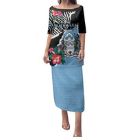 Personalized Botswana Independence Day Family Matching Puletasi and Hawaiian Shirt Coat Of Arms Devils Claw - Wonder Print Shop
