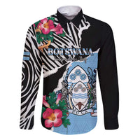 Personalized Botswana Independence Day Family Matching Short Sleeve Bodycon Dress and Hawaiian Shirt Coat Of Arms Devils Claw - Wonder Print Shop