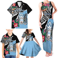 Personalized Botswana Independence Day Family Matching Tank Maxi Dress and Hawaiian Shirt Coat Of Arms Devils Claw - Wonder Print Shop