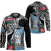 Personalized Botswana Independence Day Hockey Jersey Coat Of Arms Devils Claw - Wonder Print Shop