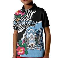 Personalized Botswana Independence Day Kid Polo Shirt Coat Of Arms Devils Claw - Wonder Print Shop