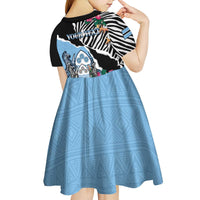 Personalized Botswana Independence Day Kid Short Sleeve Dress Coat Of Arms Devils Claw - Wonder Print Shop