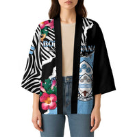 Personalized Botswana Independence Day Kimono Coat Of Arms Devils Claw - Wonder Print Shop