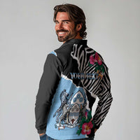 Personalized Botswana Independence Day Long Sleeve Polo Shirt Coat Of Arms Devils Claw - Wonder Print Shop