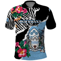 Personalized Botswana Independence Day Polo Shirt Coat Of Arms Devils Claw - Wonder Print Shop