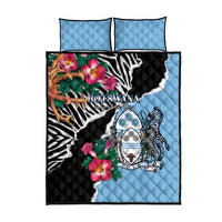 Botswana Independence Day Quilt Bed Set Coat Of Arms Devils Claw - Wonder Print Shop