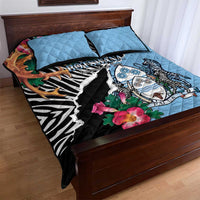 Botswana Independence Day Quilt Bed Set Coat Of Arms Devils Claw - Wonder Print Shop