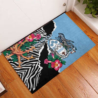 Botswana Independence Day Rubber Doormat Coat Of Arms Devils Claw - Wonder Print Shop