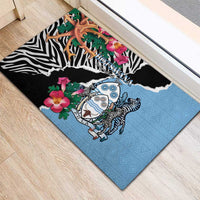 Botswana Independence Day Rubber Doormat Coat Of Arms Devils Claw - Wonder Print Shop