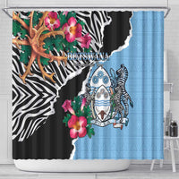 Botswana Independence Day Shower Curtain Coat Of Arms Devils Claw - Wonder Print Shop