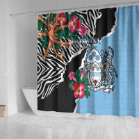 Botswana Independence Day Shower Curtain Coat Of Arms Devils Claw - Wonder Print Shop